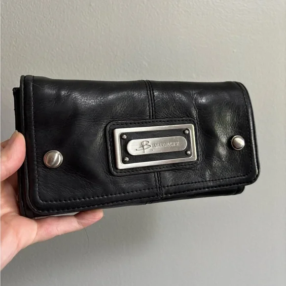Black Leather Wallet by B. Makowsky - Picture 1 of 3